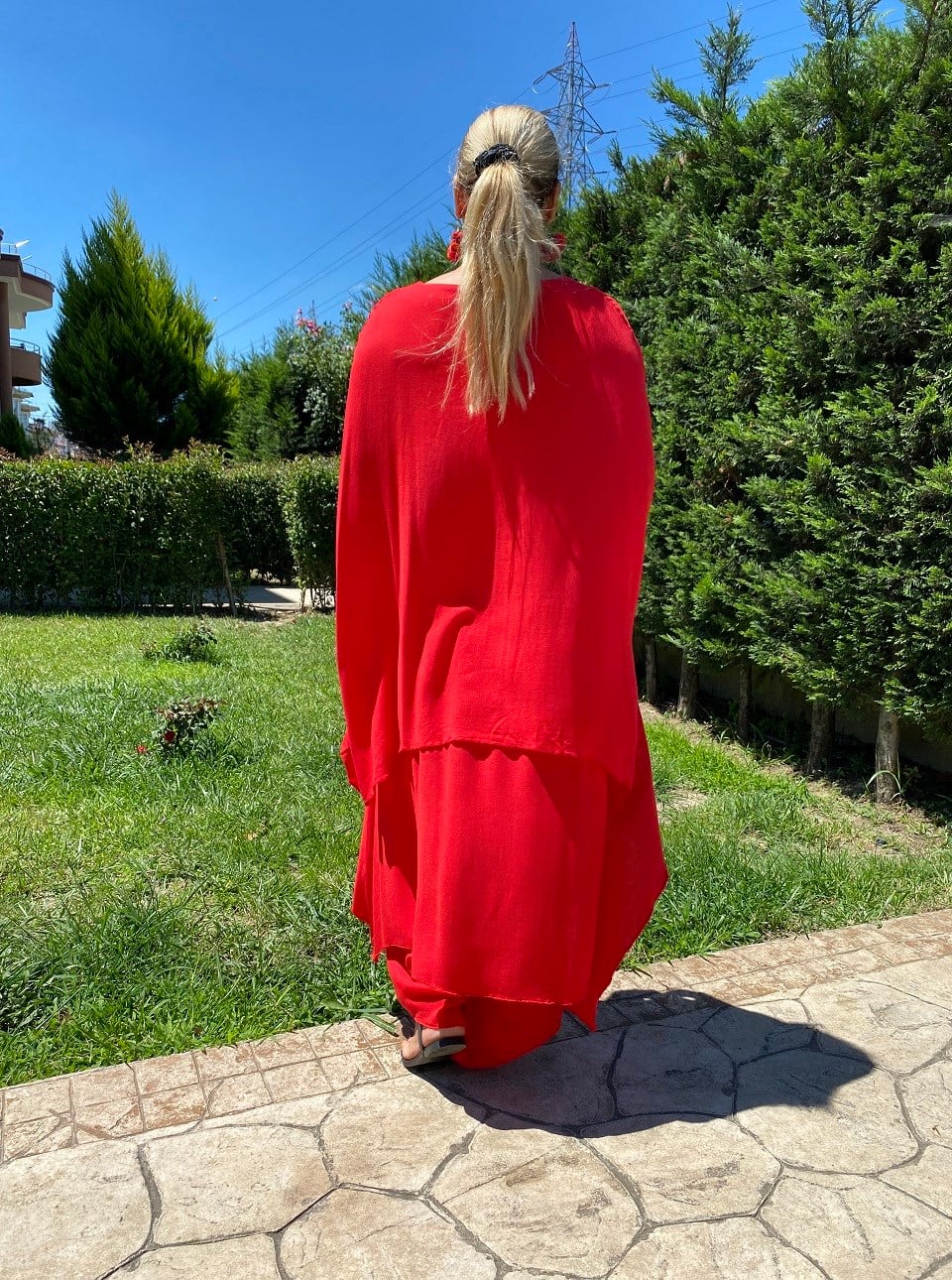 410636 KAPAKLI PANTALON KIRMIZI