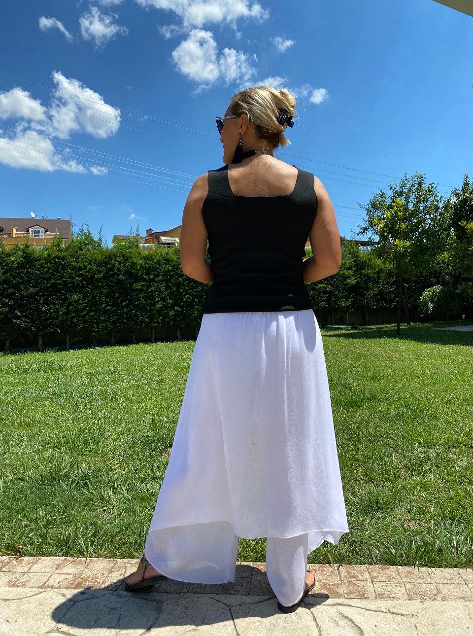 410643 KAPAKLI PANTALON BEYAZ