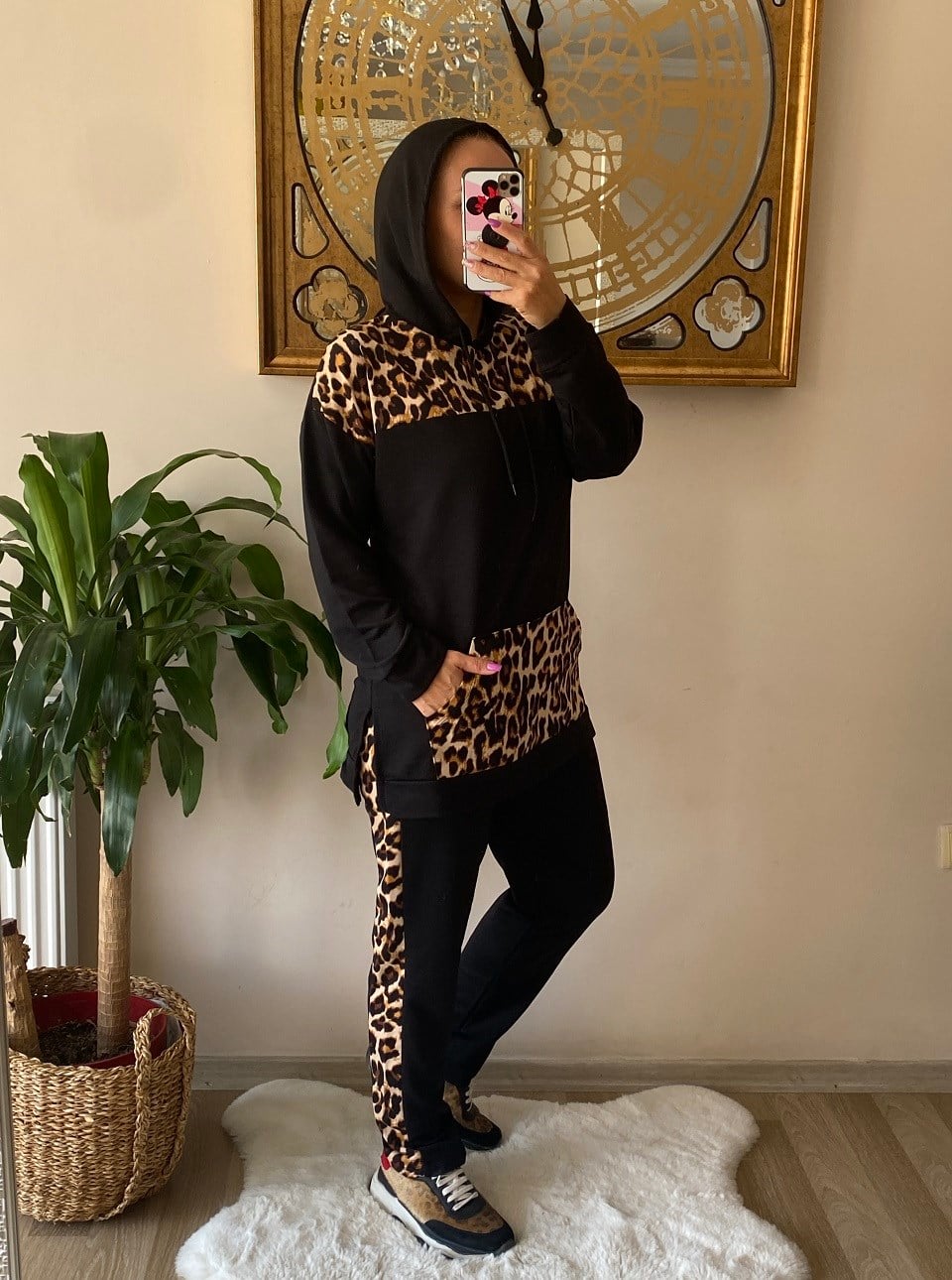 410759 LEOPAR DETAYLI EŞOFMAN TAKIM
