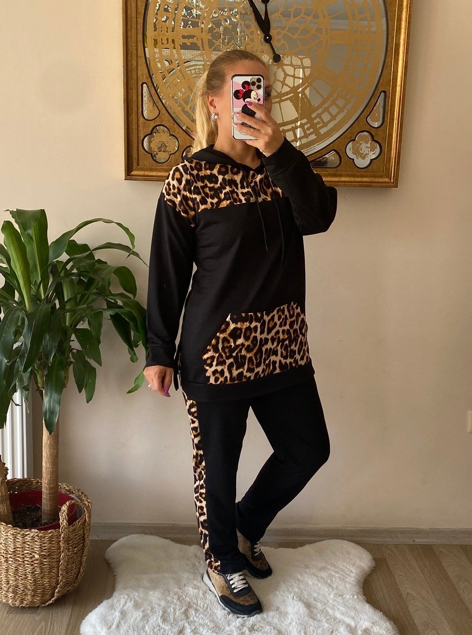 410759 LEOPAR DETAYLI EŞOFMAN TAKIM
