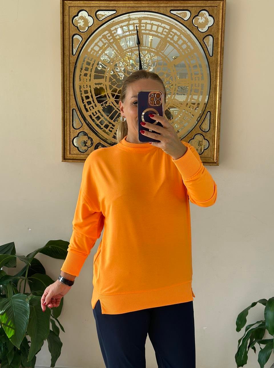 410774 Basic Sweat Turuncu