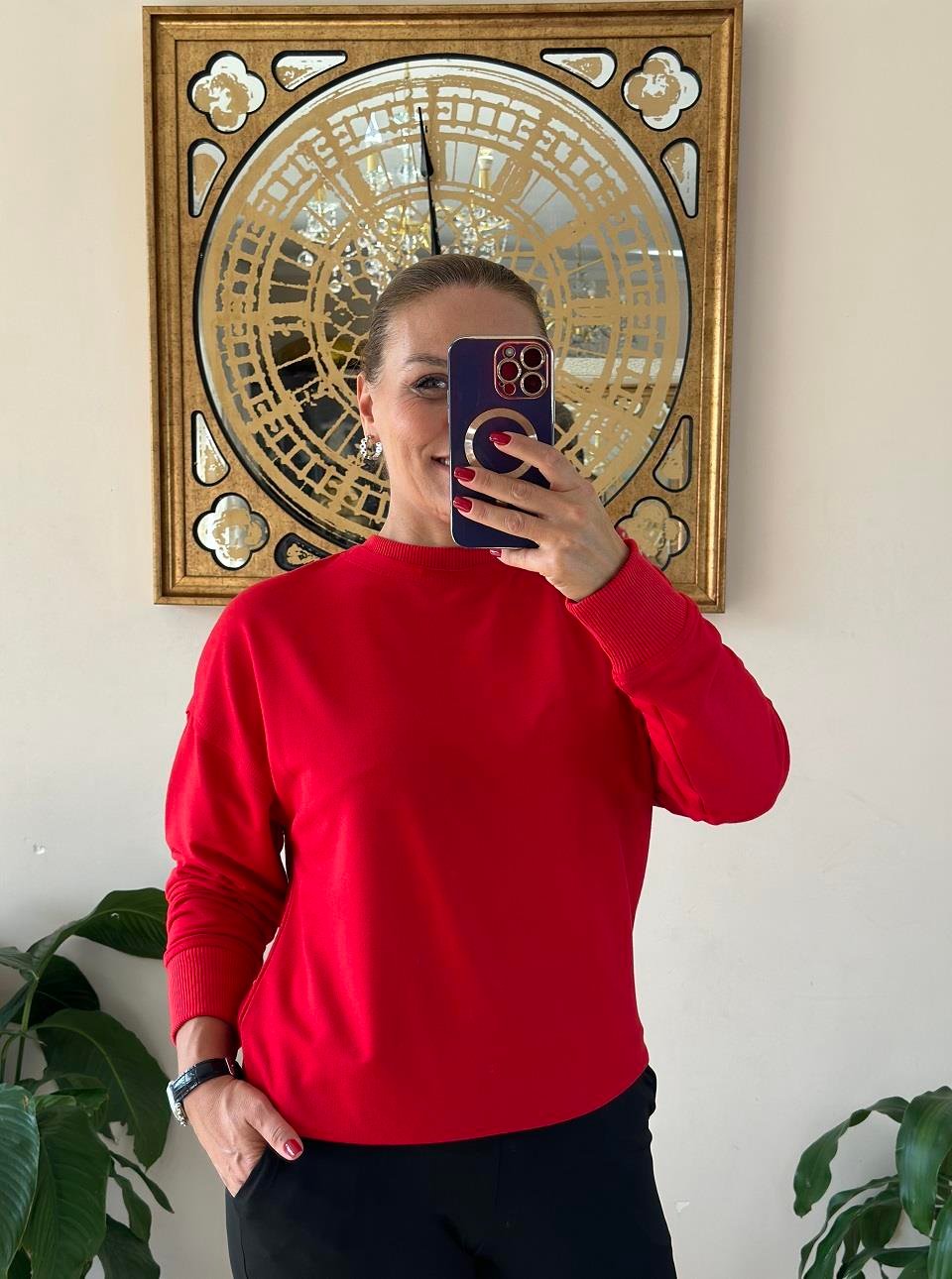 410775  Basic Sweat Kırmızı