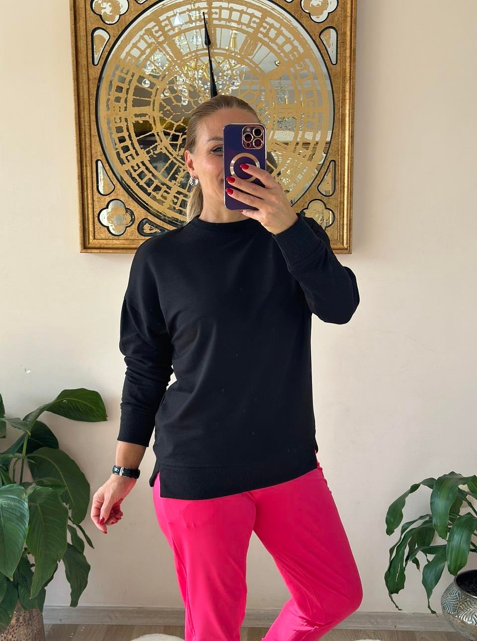 410777 Basic Sweat Siyah