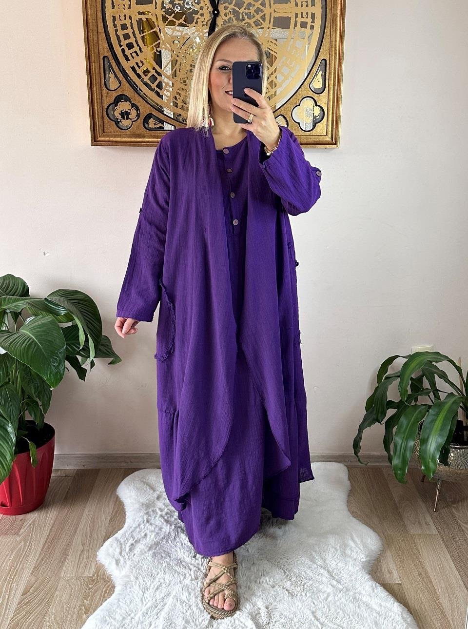 410935 Güre Kaftan Mor