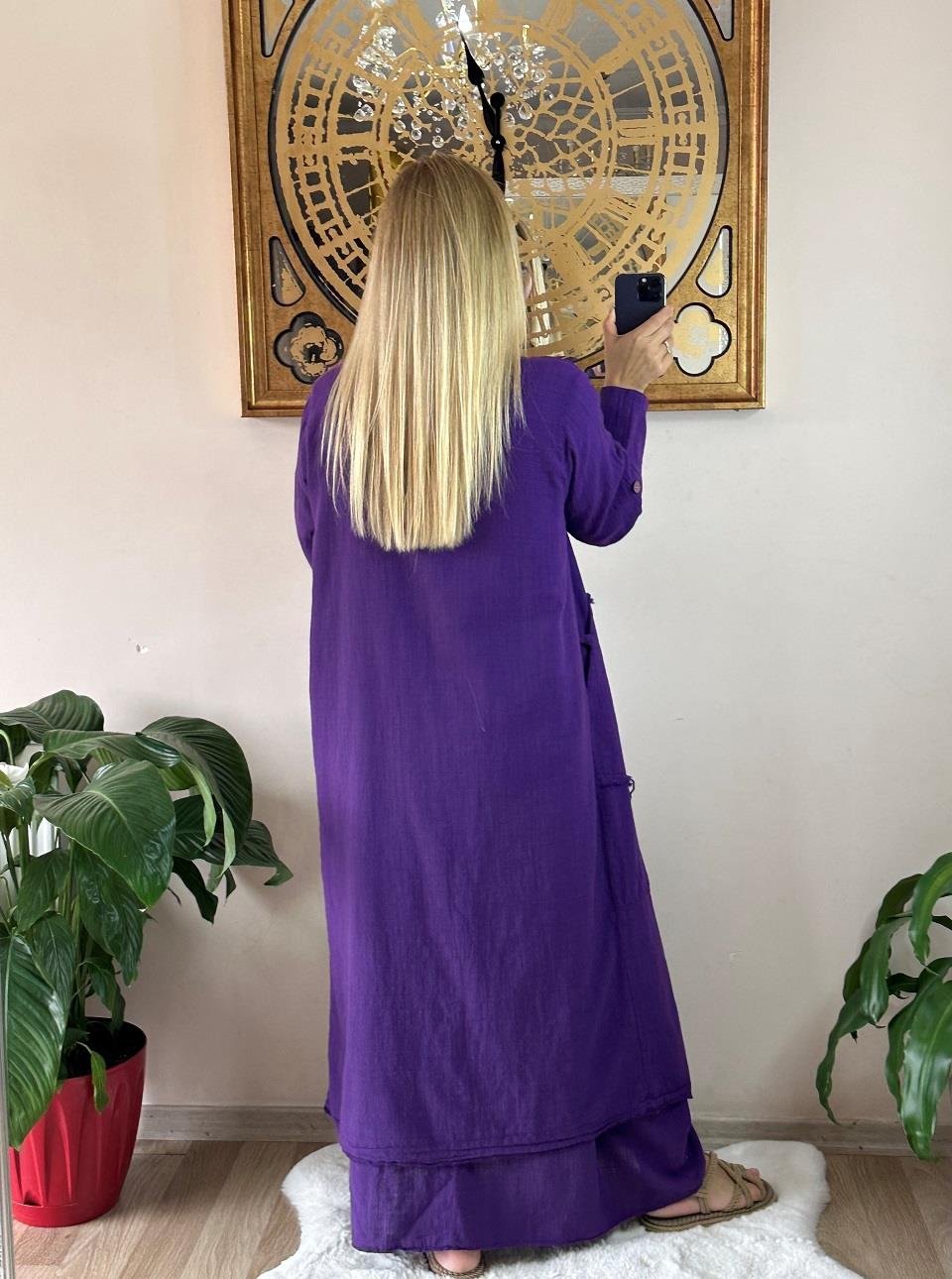410935 Güre Kaftan Mor