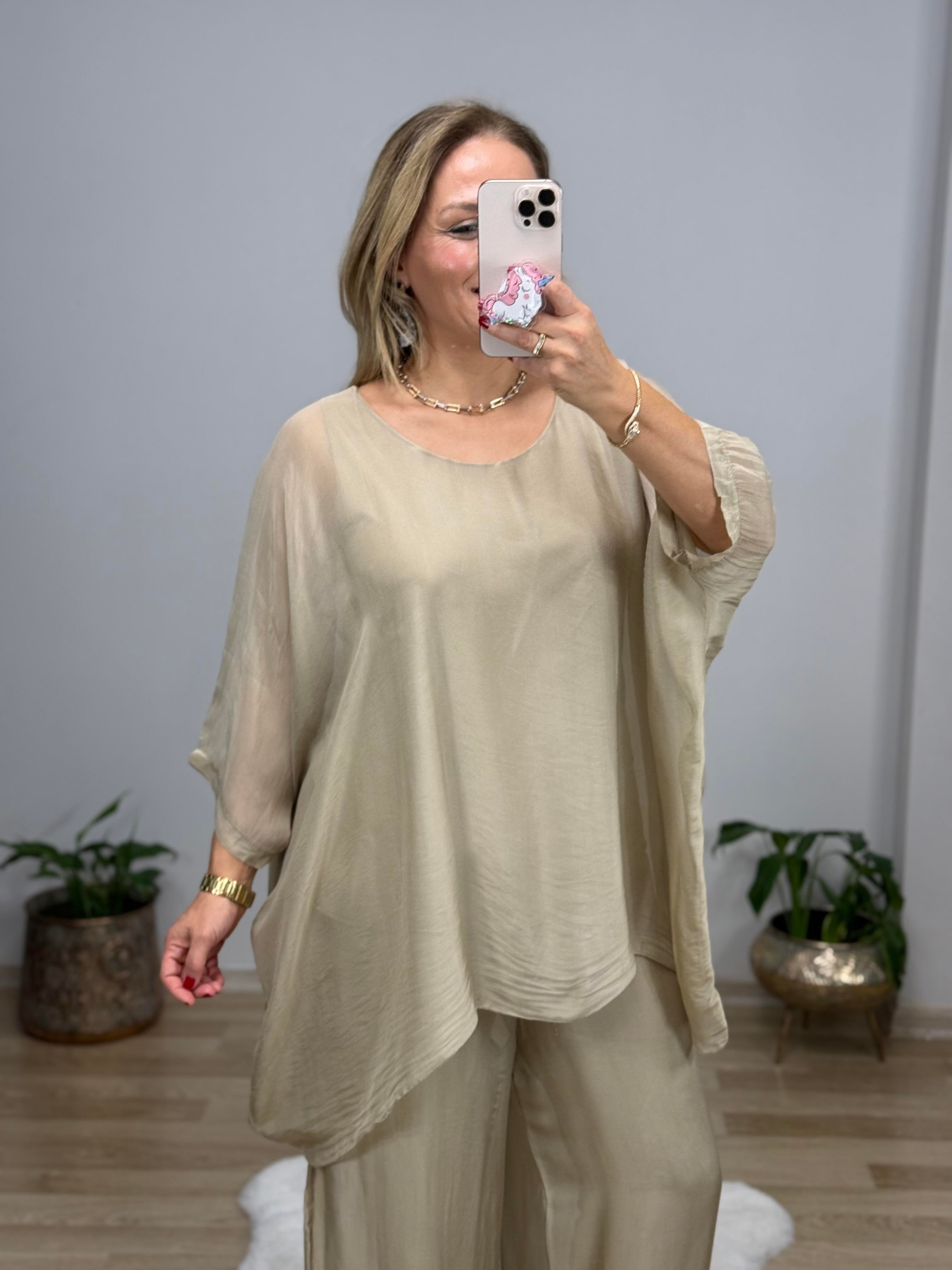 437 İtalyan İpek Bluz