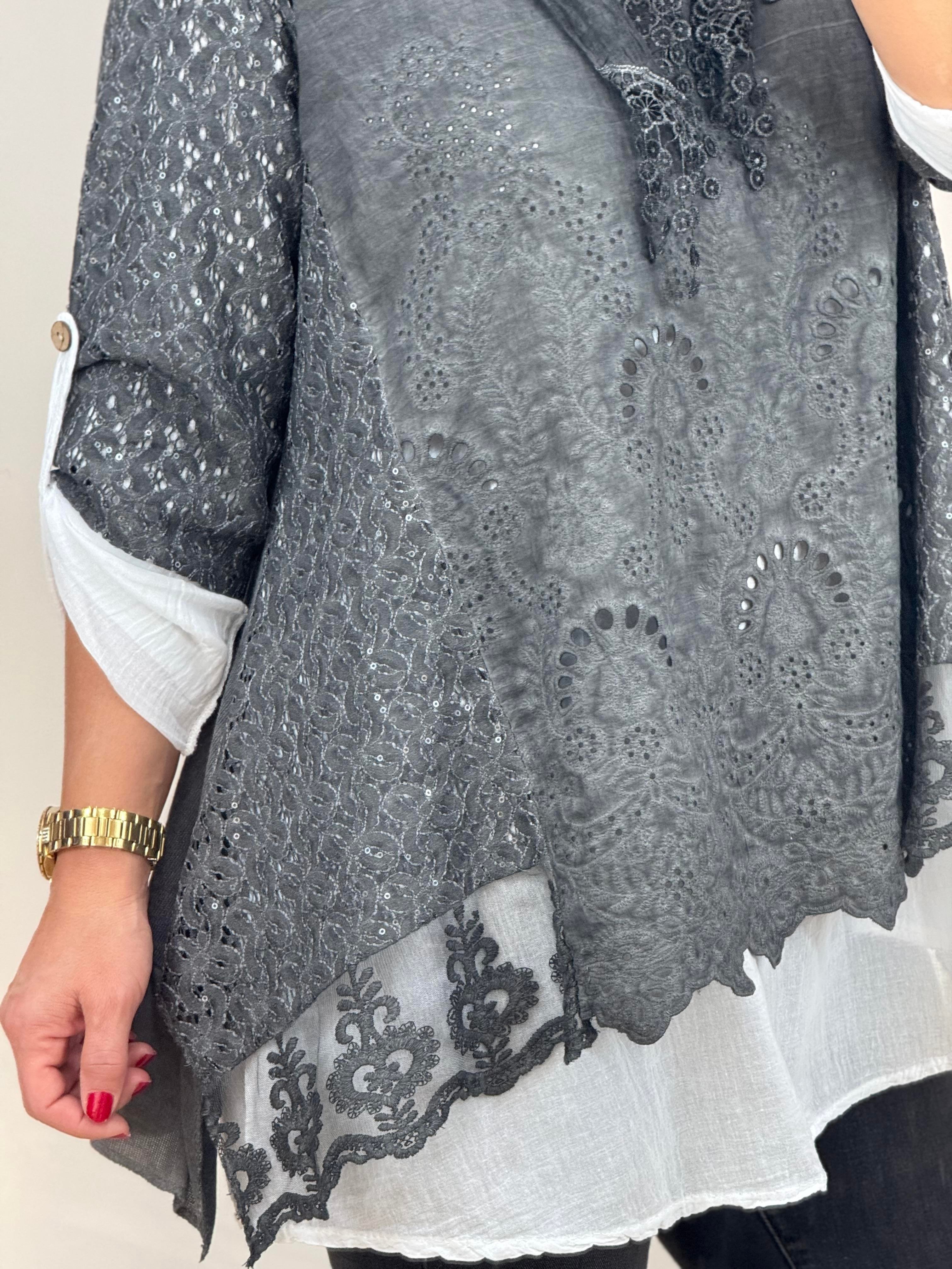452 Fisto Detaylı İtalyan Bluz