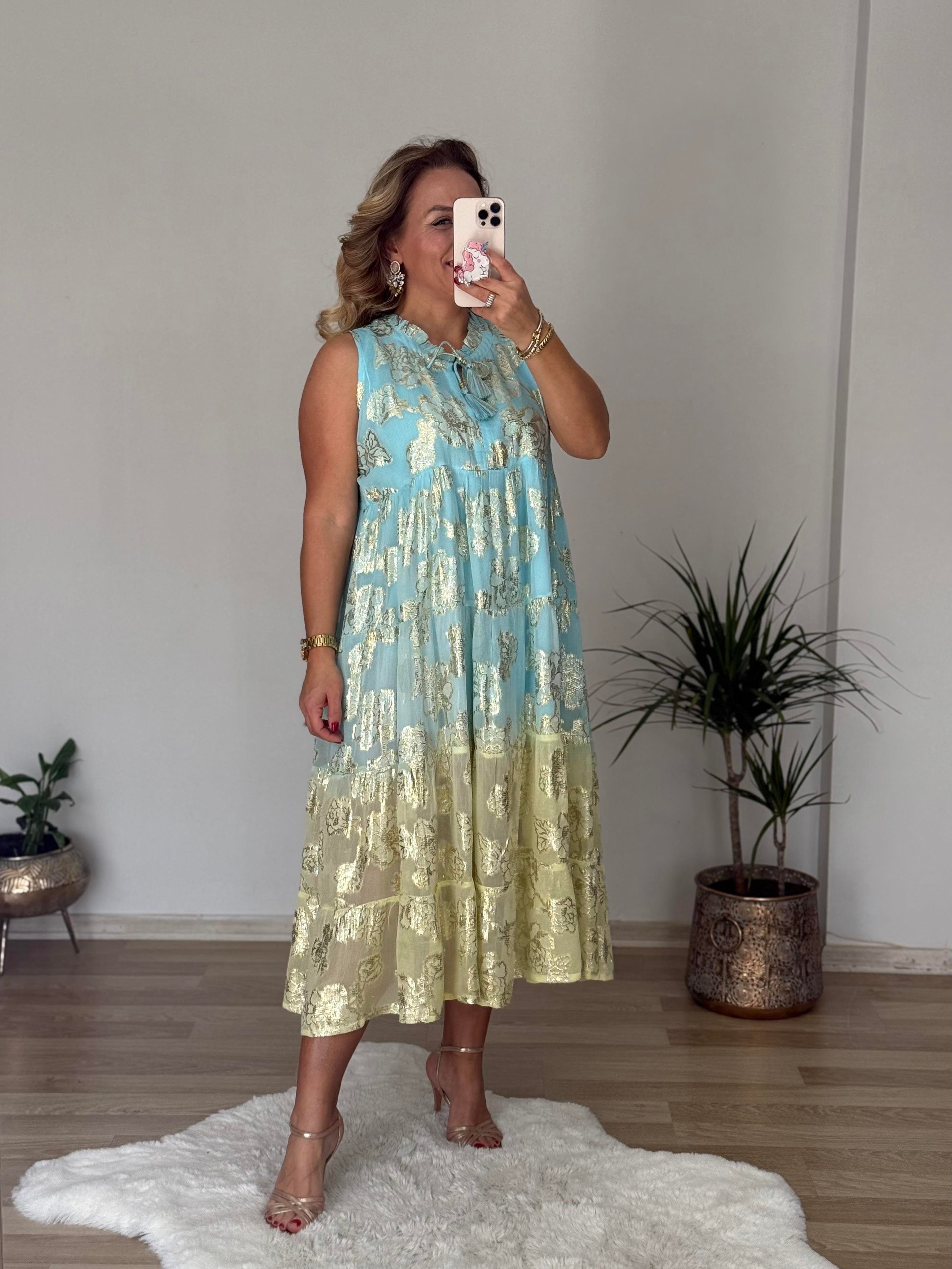 457  İthal Renkli Elbise