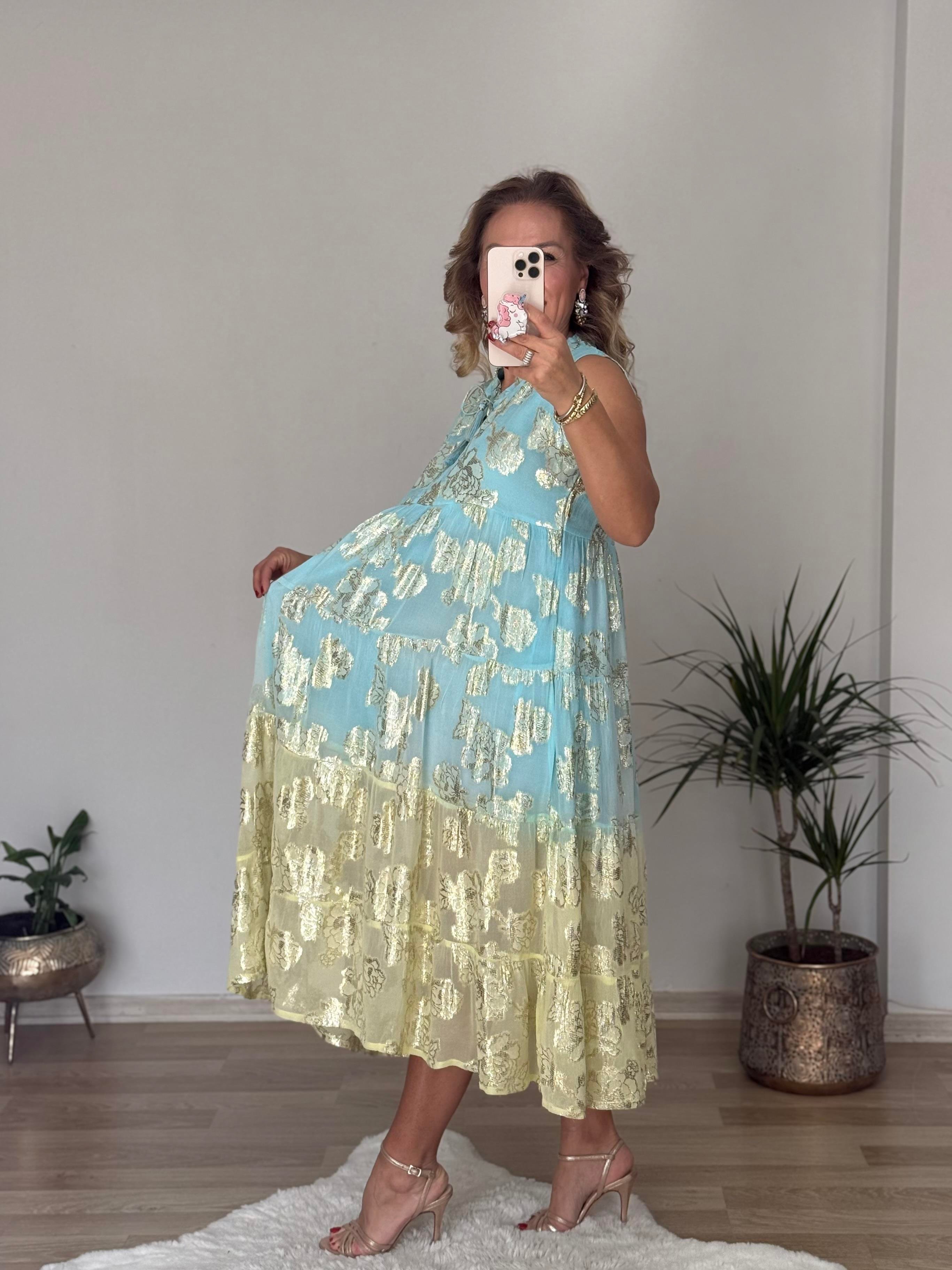 457  İthal Renkli Elbise