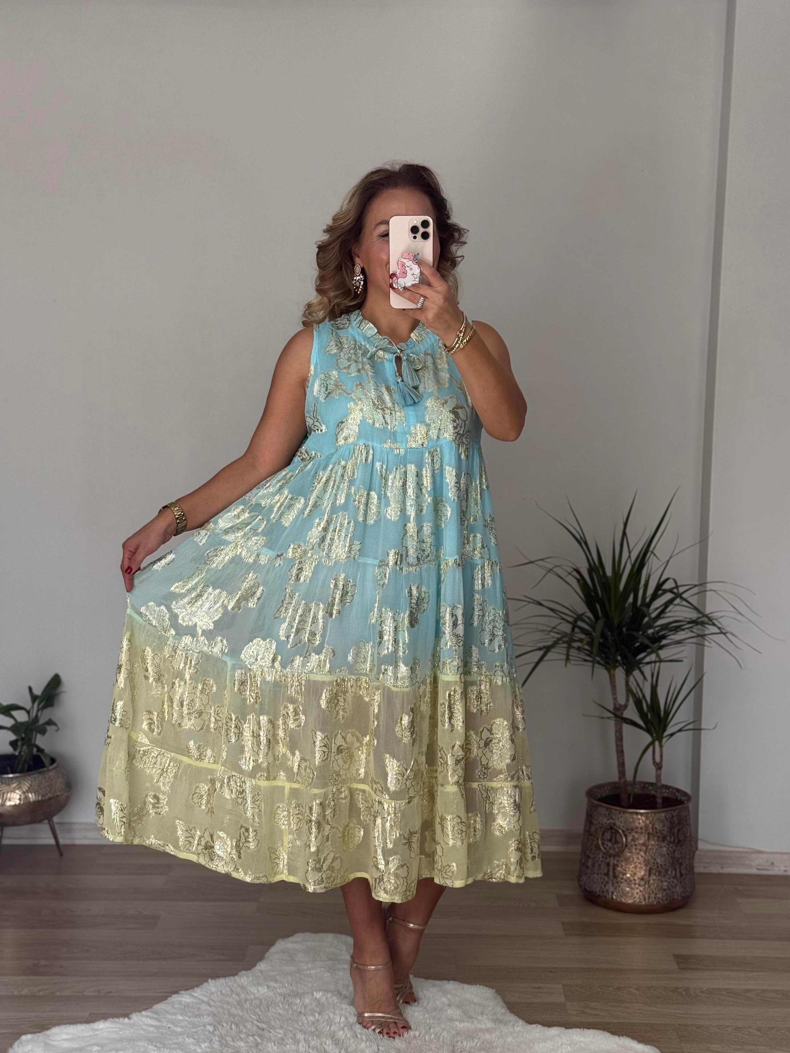 457  İthal Renkli Elbise