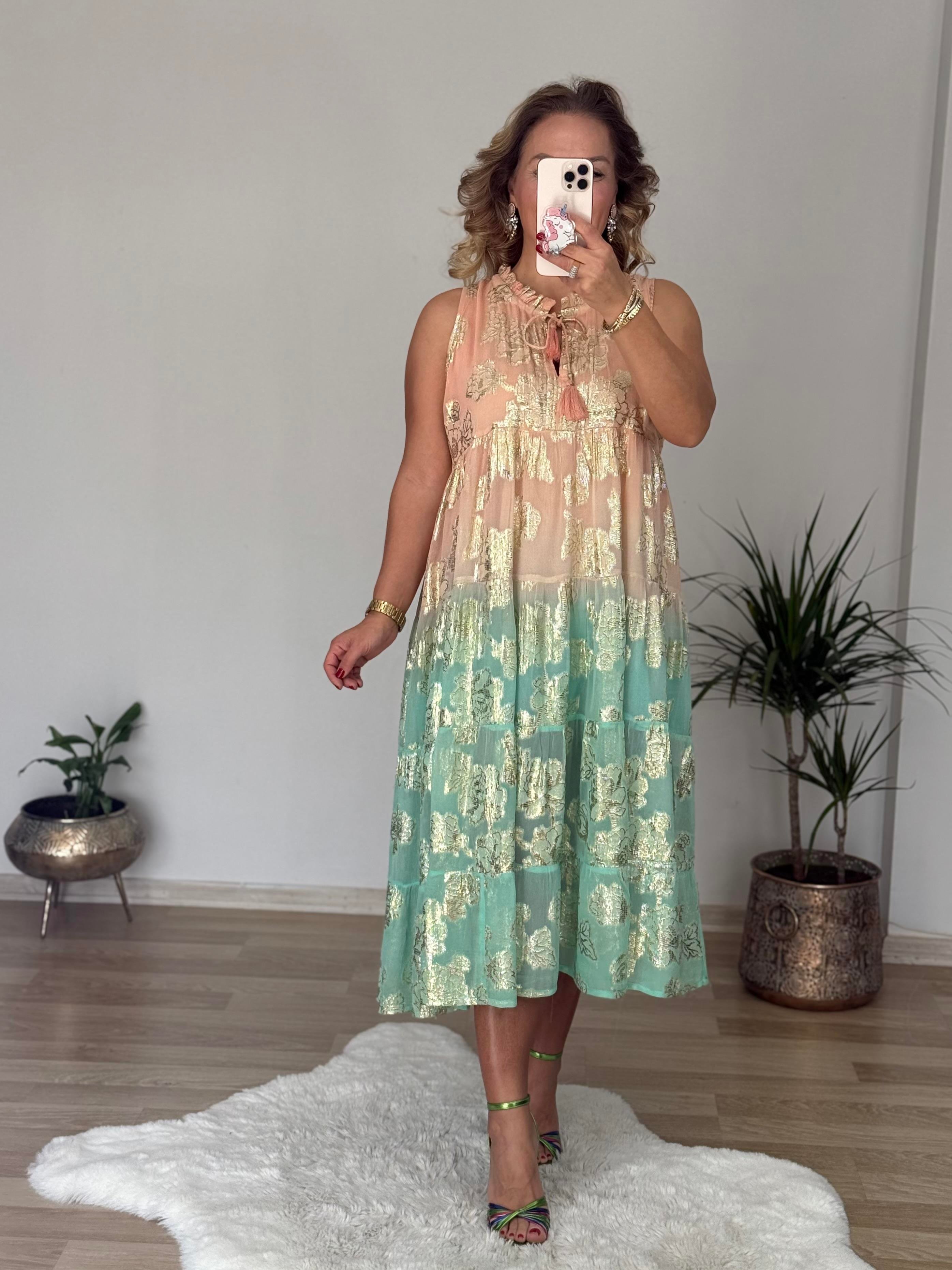 458 İthal Renkli Elbise