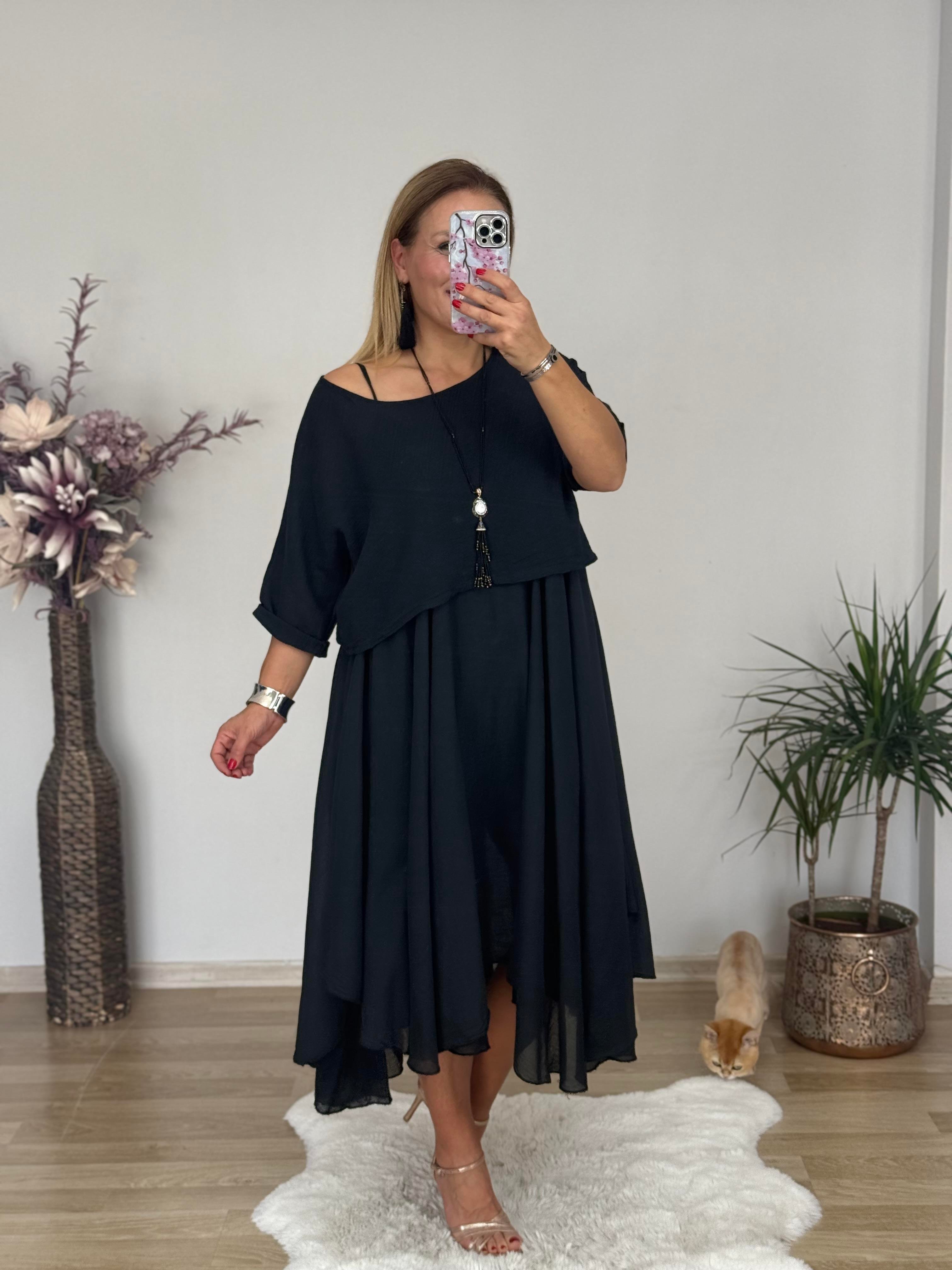 503 2 Parça Bluzlu İtalyan Elbise