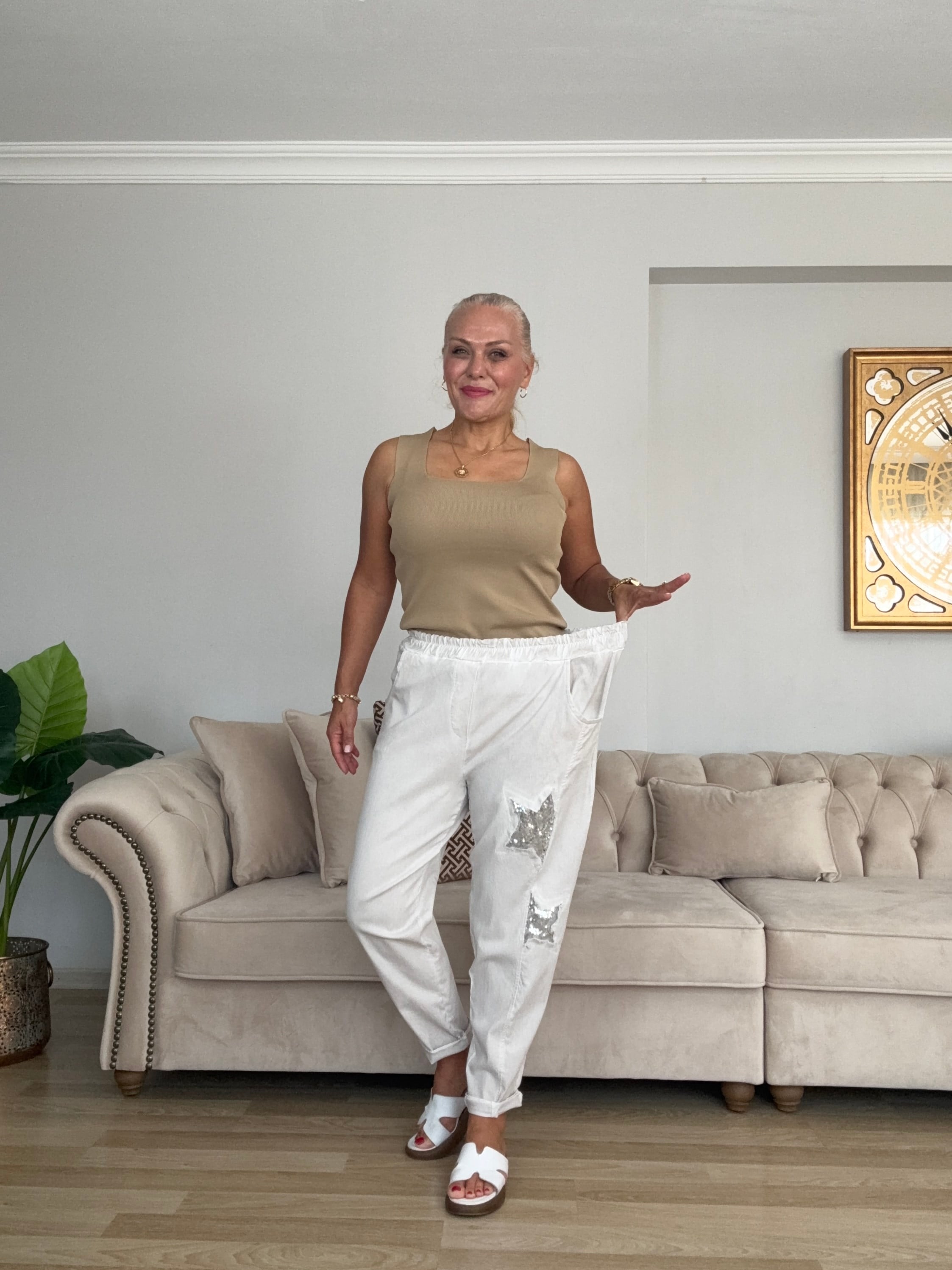 806 Yıldız Desen Pullu İtalyan Pantolon