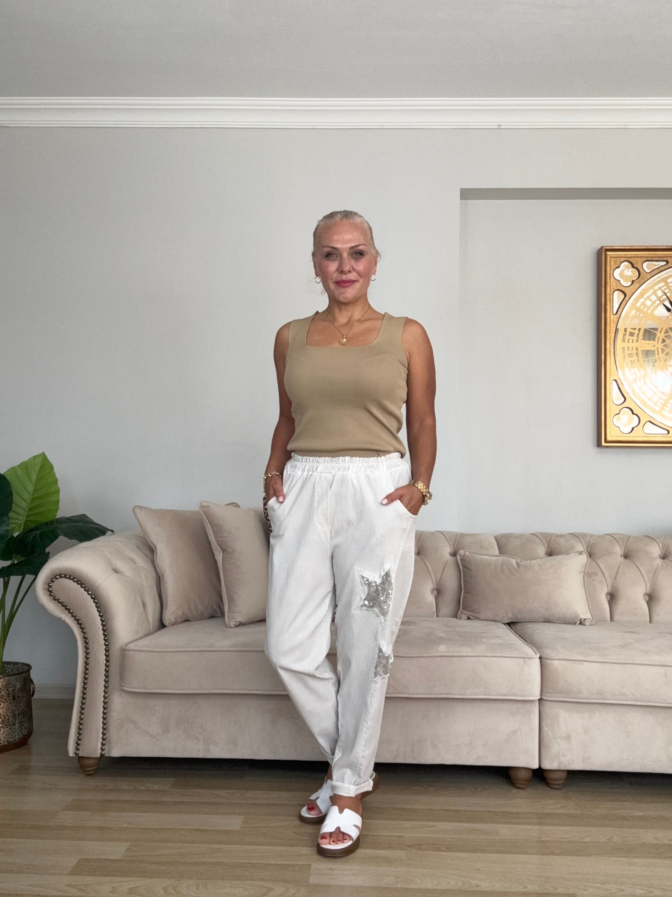 806 Yıldız Desen Pullu İtalyan Pantolon