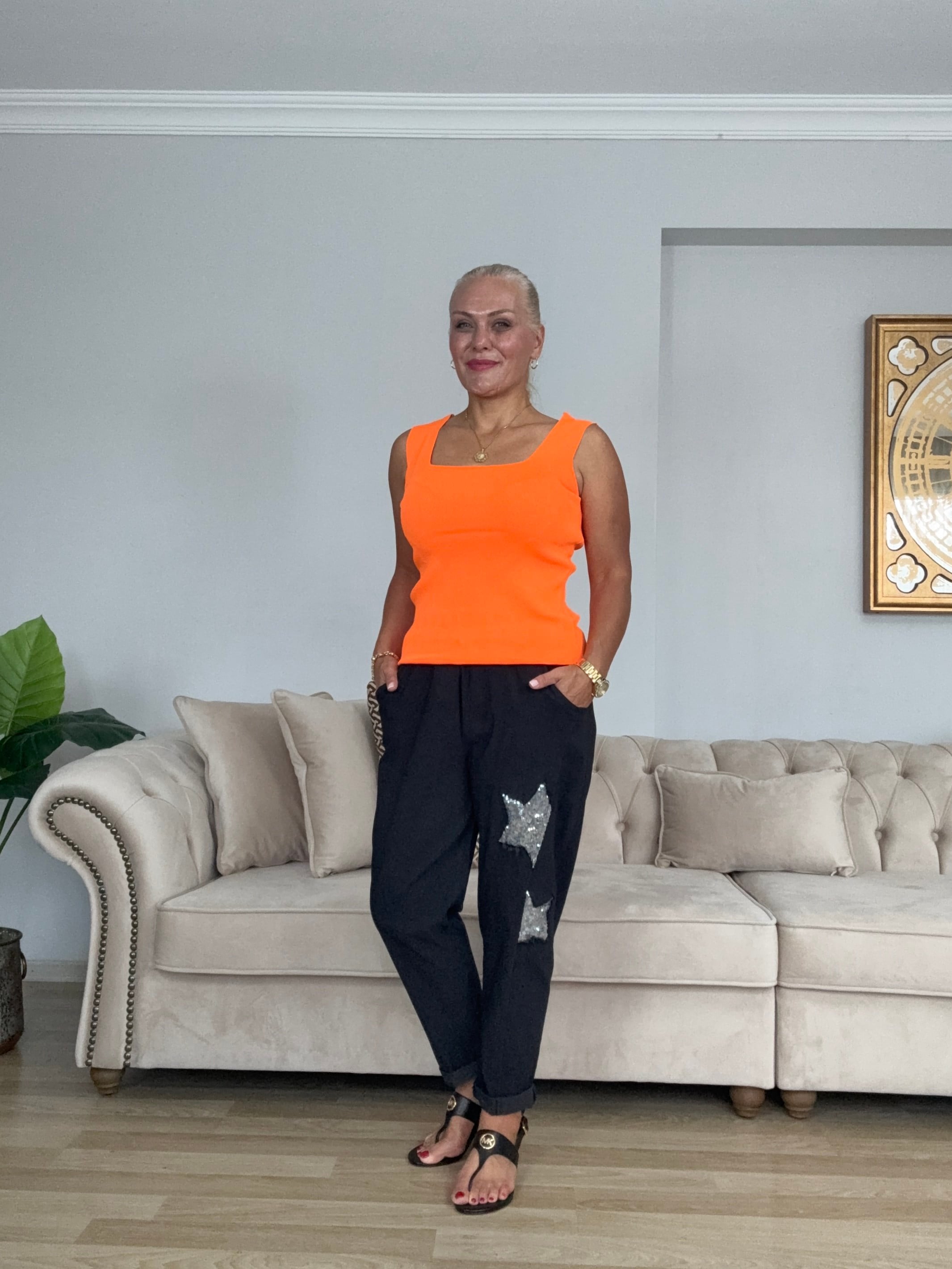 810 Yıldız Desen Pullu İtalyan Pantolon