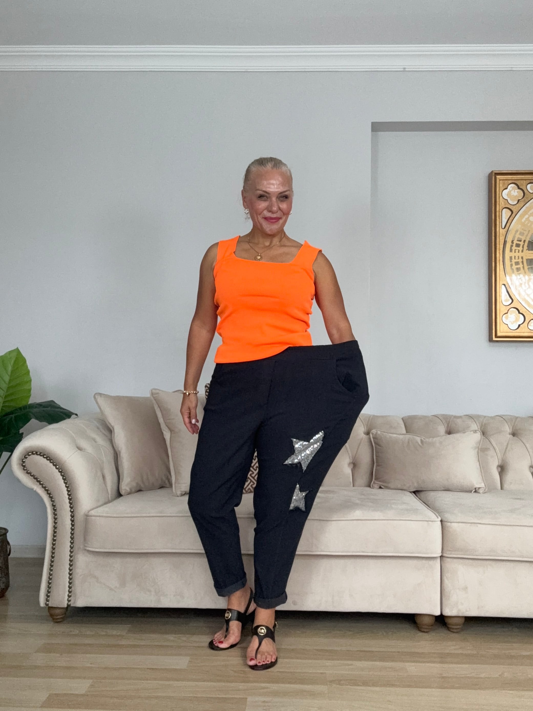 810 Yıldız Desen Pullu İtalyan Pantolon