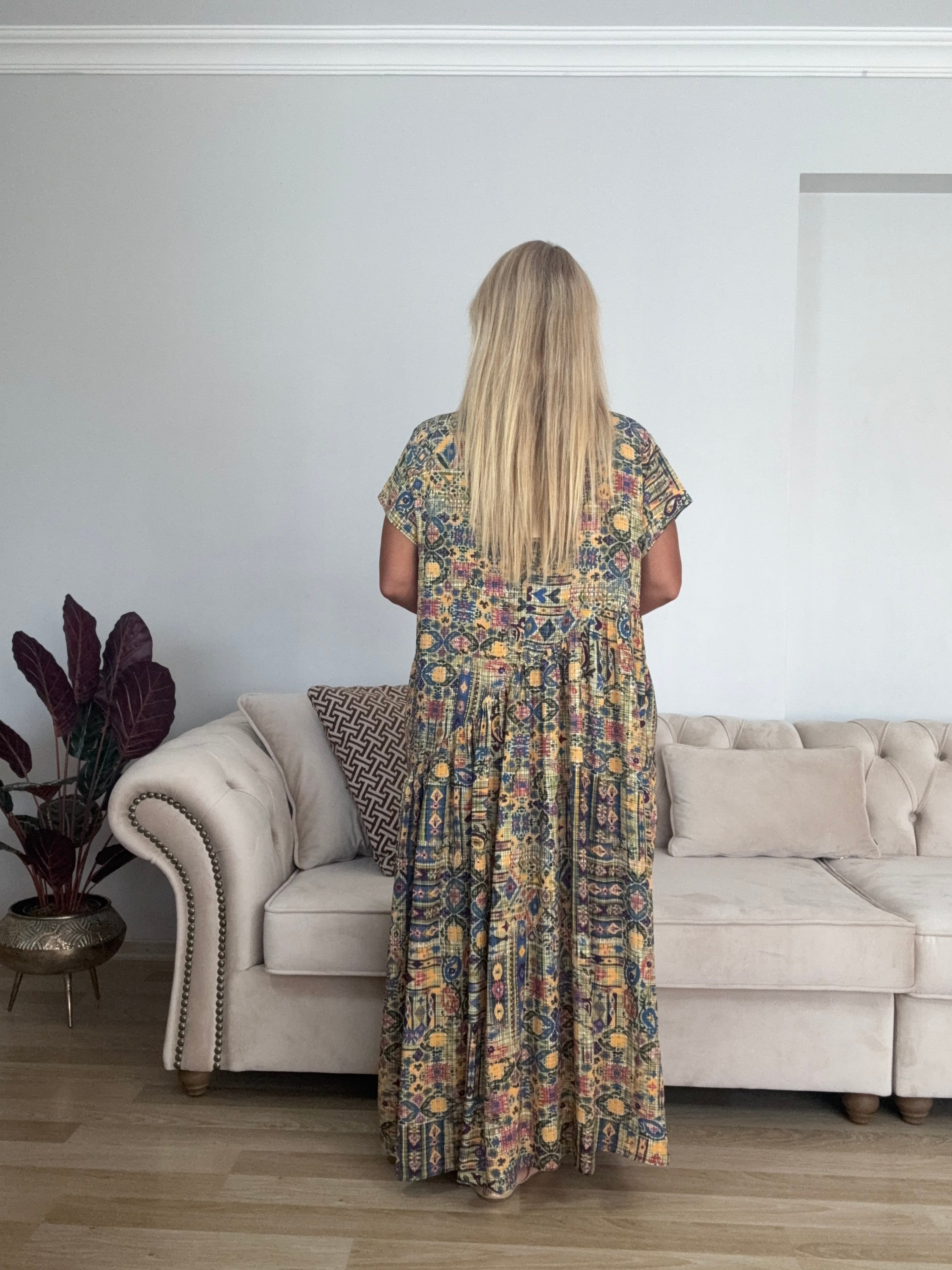 819  Otantik Desen Elbise