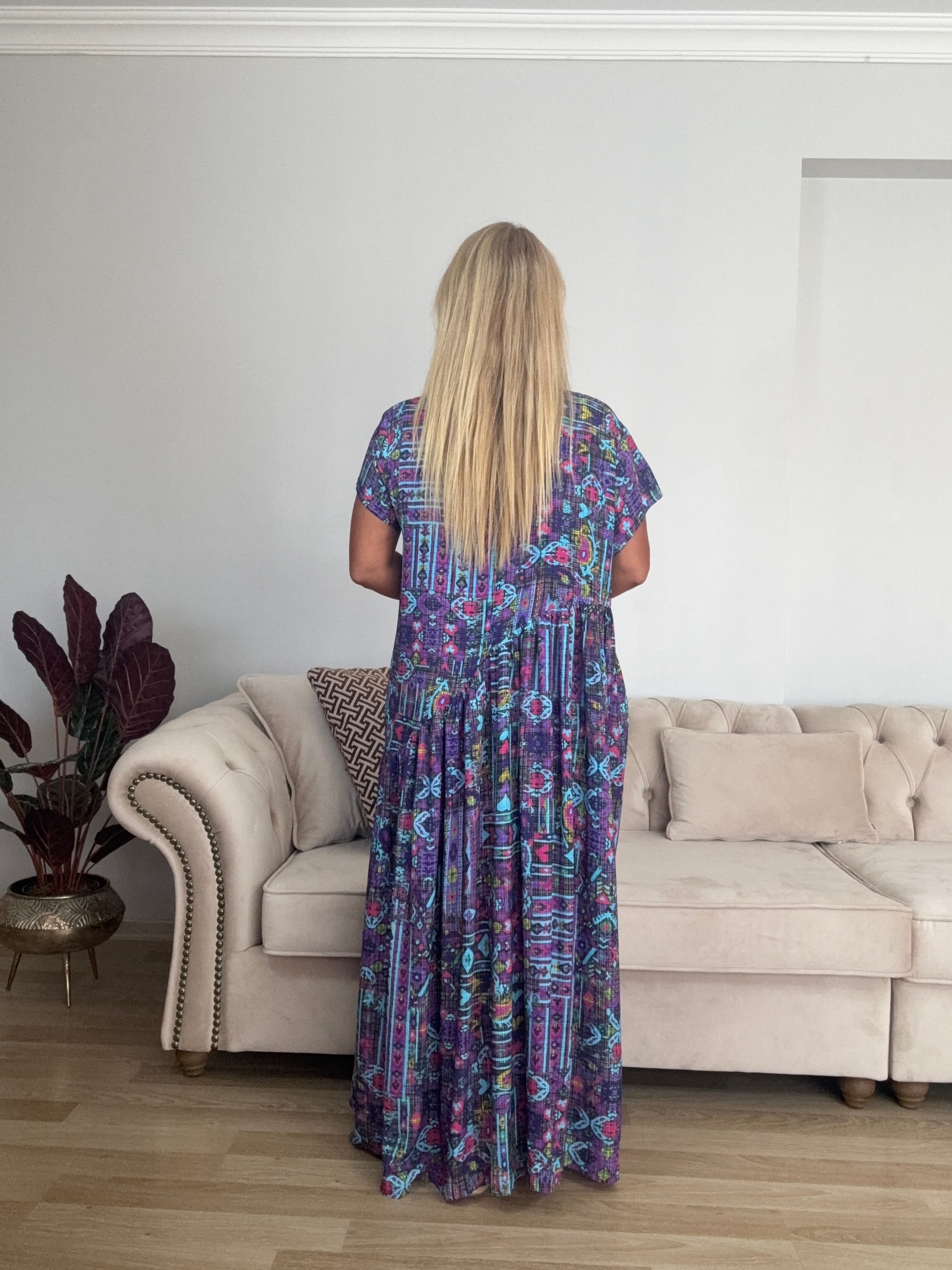 820 Otantik Desen Elbise