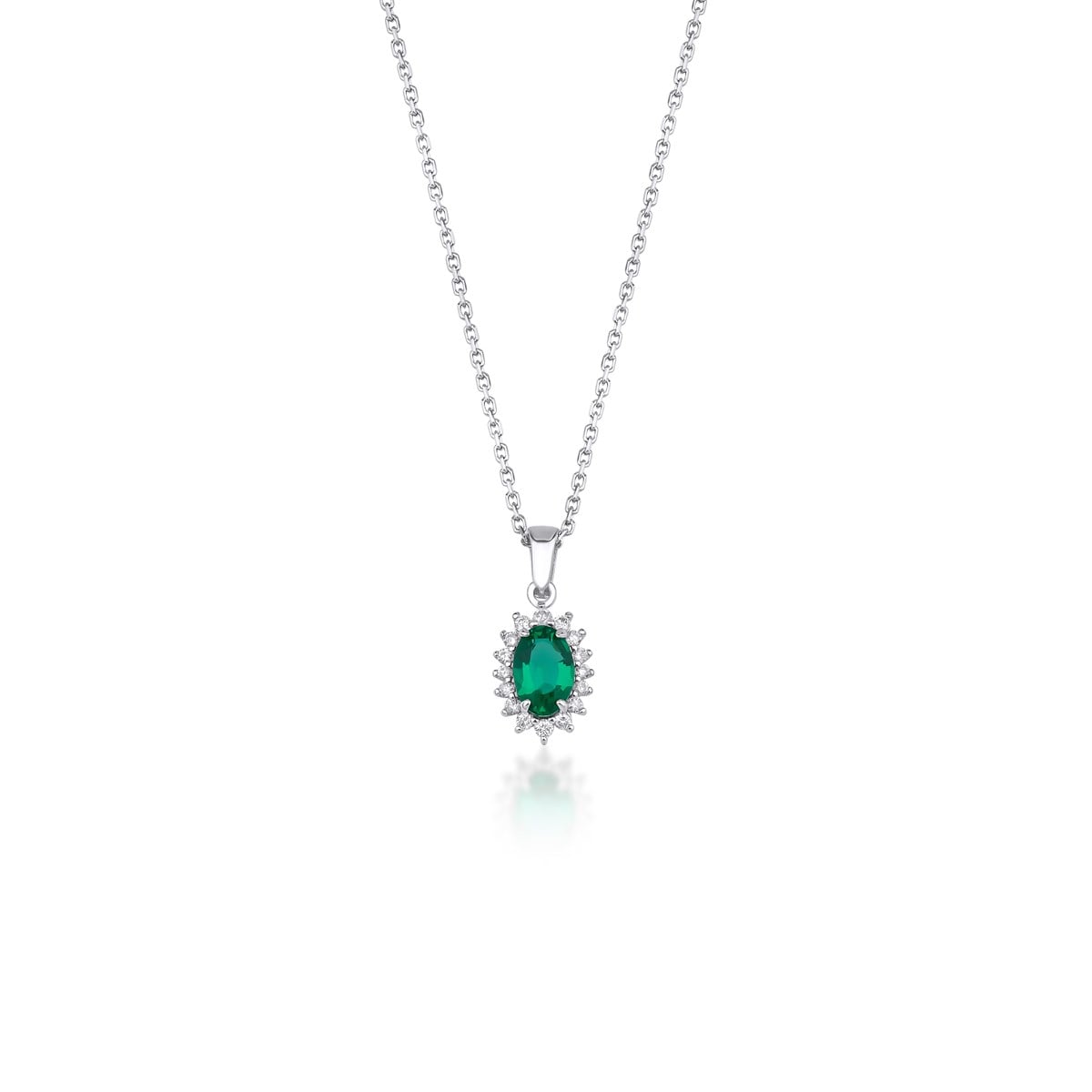 Pırlanta KolyeYeni Yıl Kolleksiyonu KolyeEMERALD OVAL  KOLYE