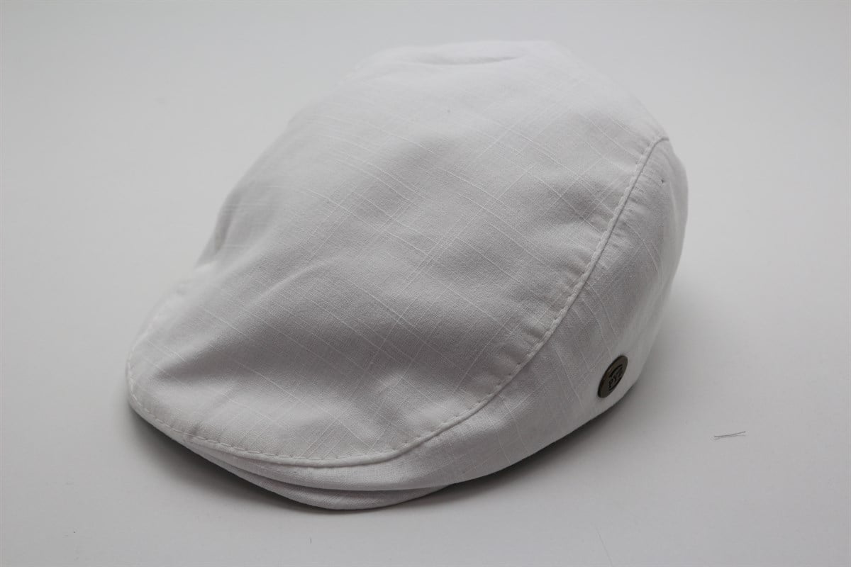 ÖRDEK KETEN BEYAZ KASKET STANDART LASTİKLİ  kas005