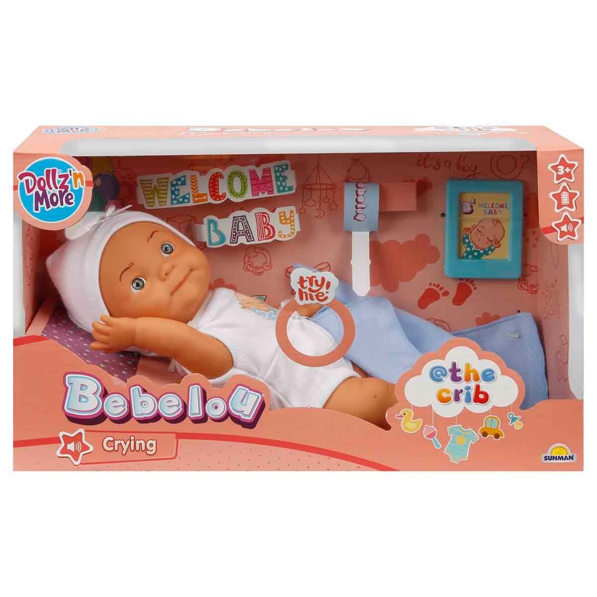 01030101 SUN-SABC-DZM-BEBEK SET BEBELOU HOS GELDIN SESLI AGLAYAN 30CM.2R.