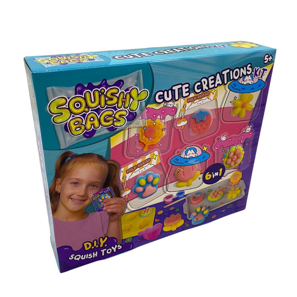 01090138 SUN-PLN-HOBÝ SET SQUISHY BAGS CUTE CREATIONS GAME 6IN1