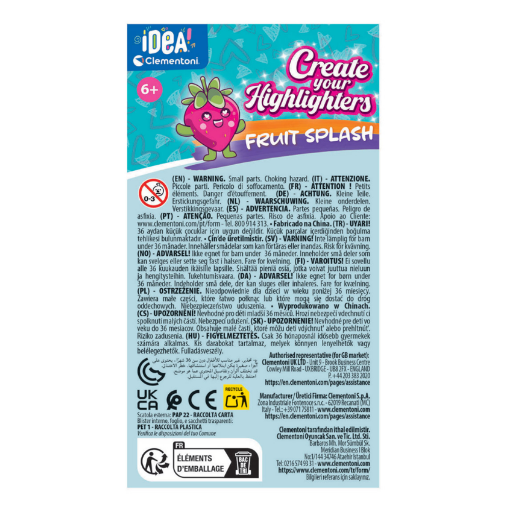 18398 IDEA CLEMENTONI - MINI FOSFORLU KALEM TASARIM STANDI - 24 LU STAND