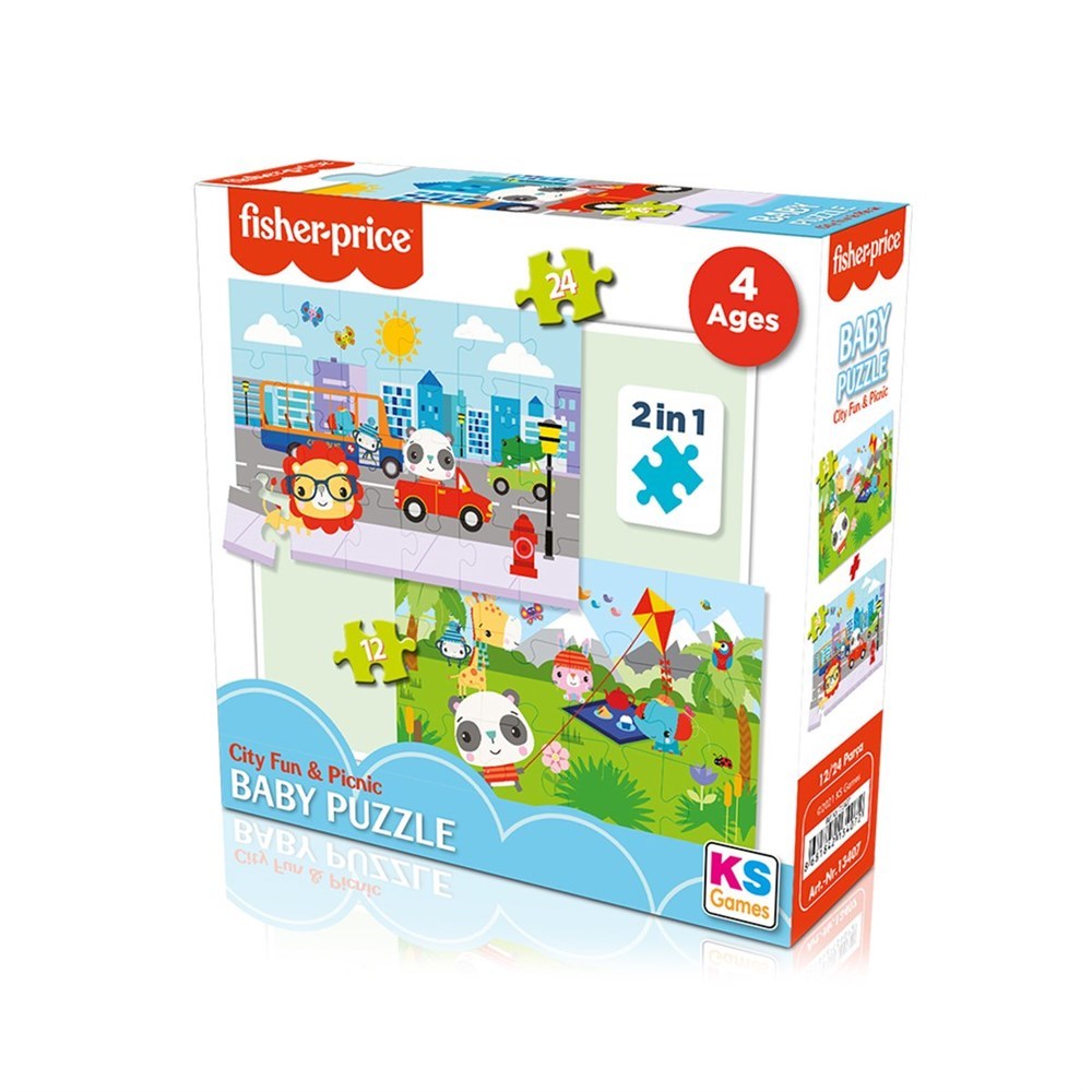 FP 13407 FISHER-PRICE BABY PUZZLE CITY FUN & PICNIC 2 IN 1