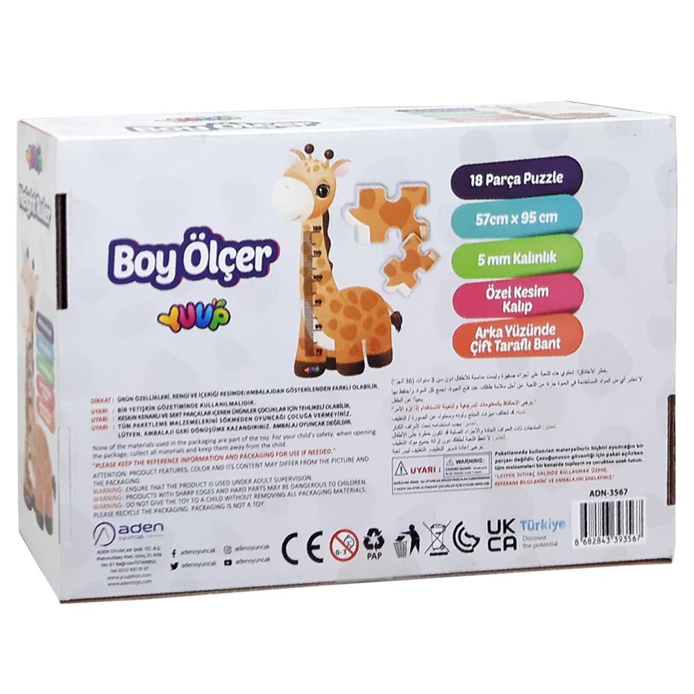 Aden Oyuncak Height Ruler Boy Ölçer ADN-3567