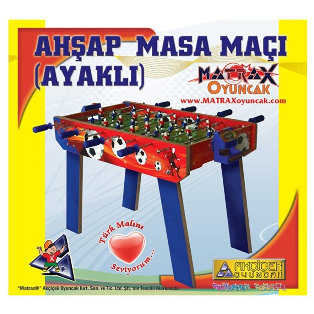 Akçiçek Ahşap Masa Maçı Ayaklı