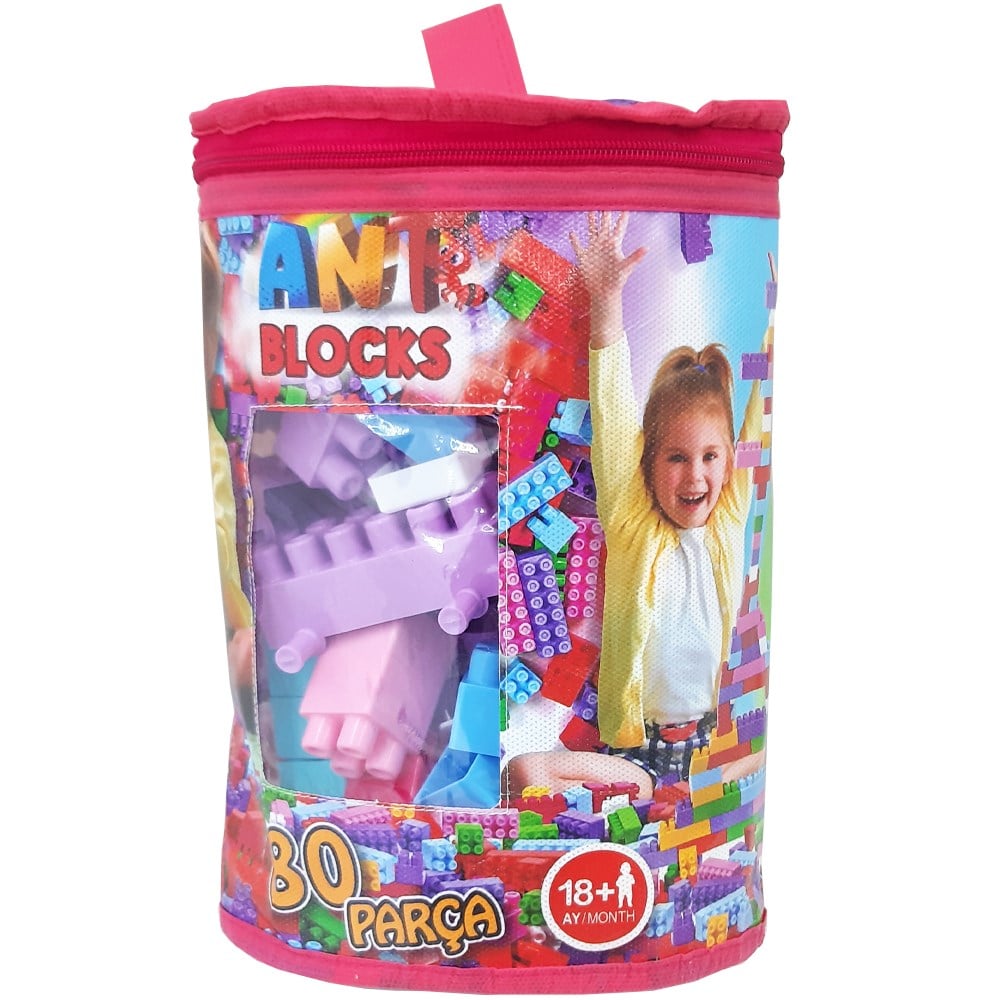 Asya Oyuncak Çantalı Blocks Pastel 80 Parça ANT082