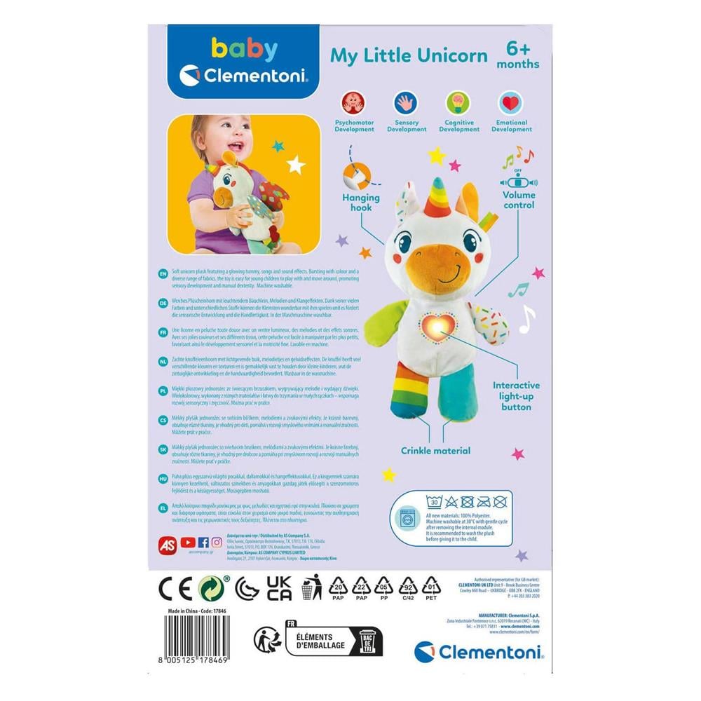 Baby Clementoni Tek Boynuzlu At Peluş Oyuncak 17846
