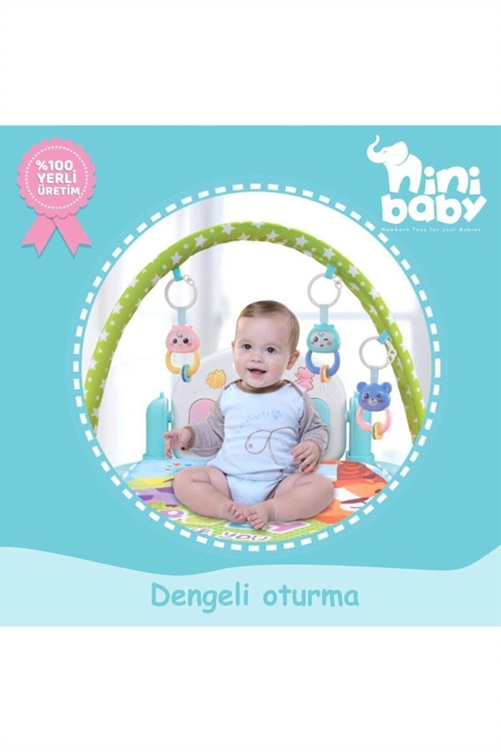 Baby Piyanolu Bebek Halısı Peluş Çıngıraklı