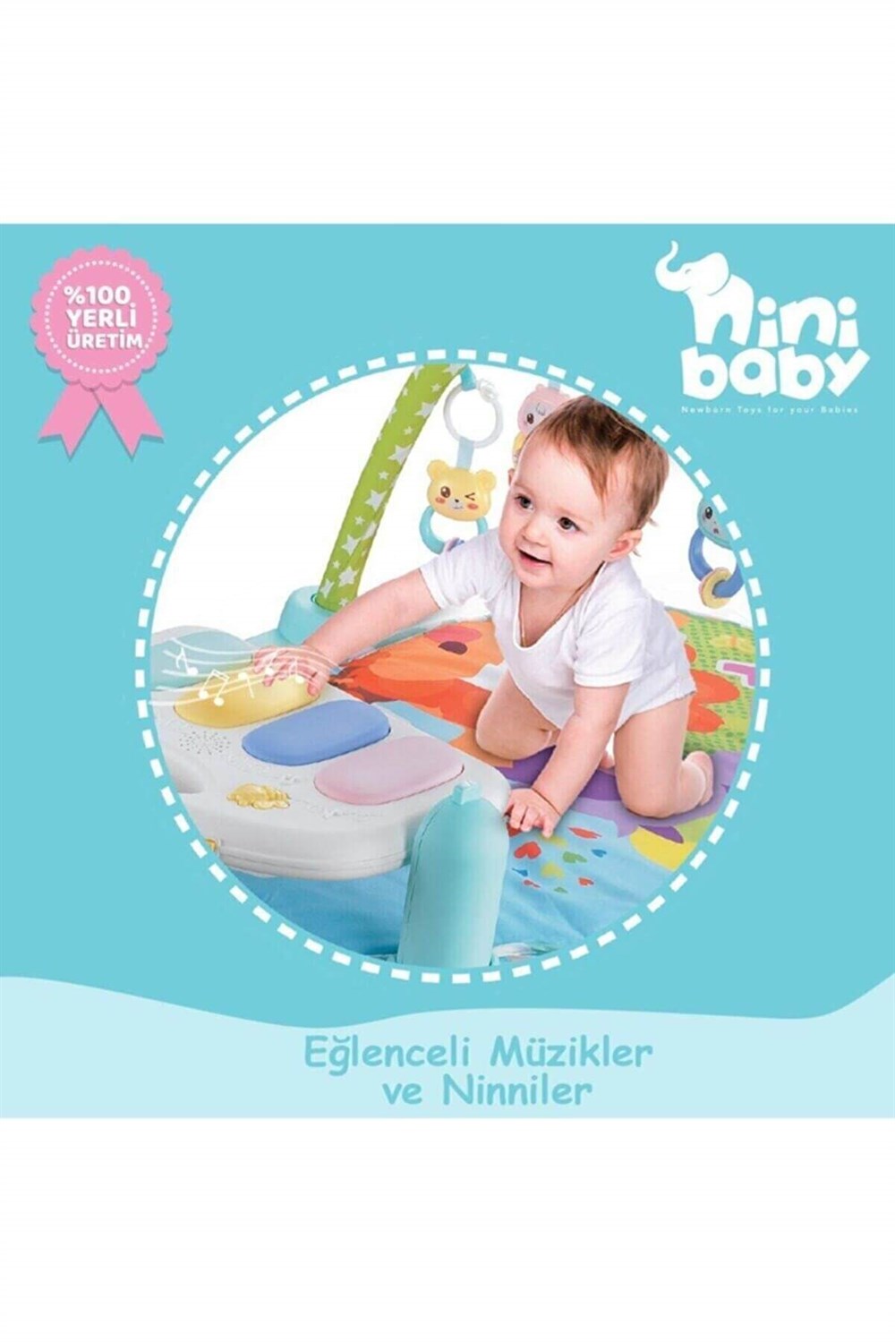 Baby Piyanolu Bebek Halısı Peluş Çıngıraklı