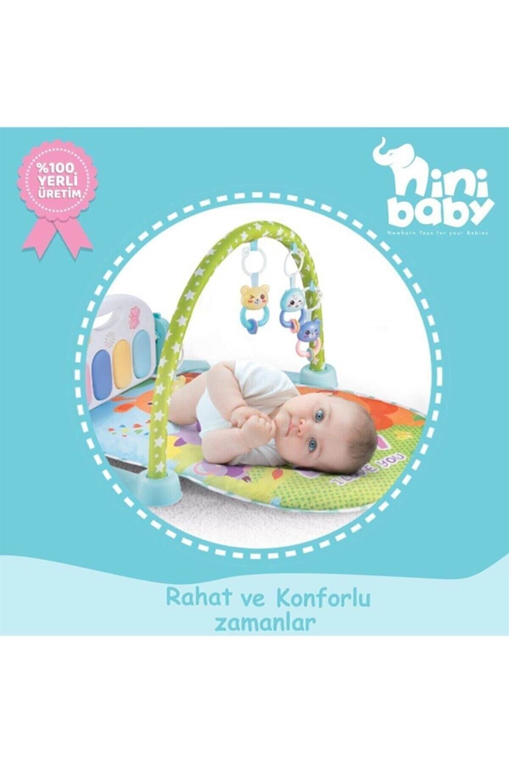 Baby Piyanolu Bebek Halısı Peluş Çıngıraklı
