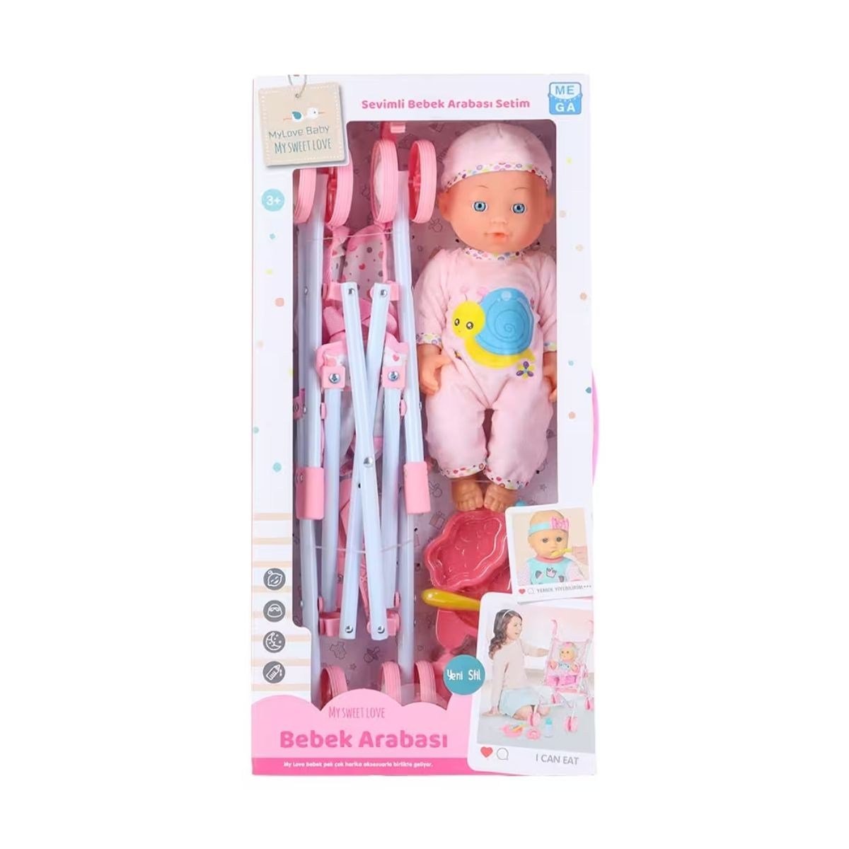 Babydoll My Love Sevimli Bebek ve Bebek Arabası Seti