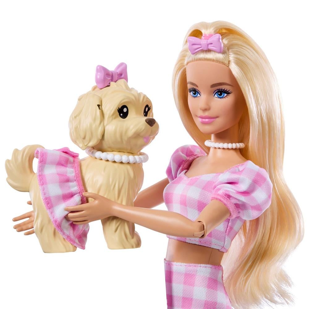 Barbie Gingham Giysili Köpekli Bebek 30 Cm JFP36