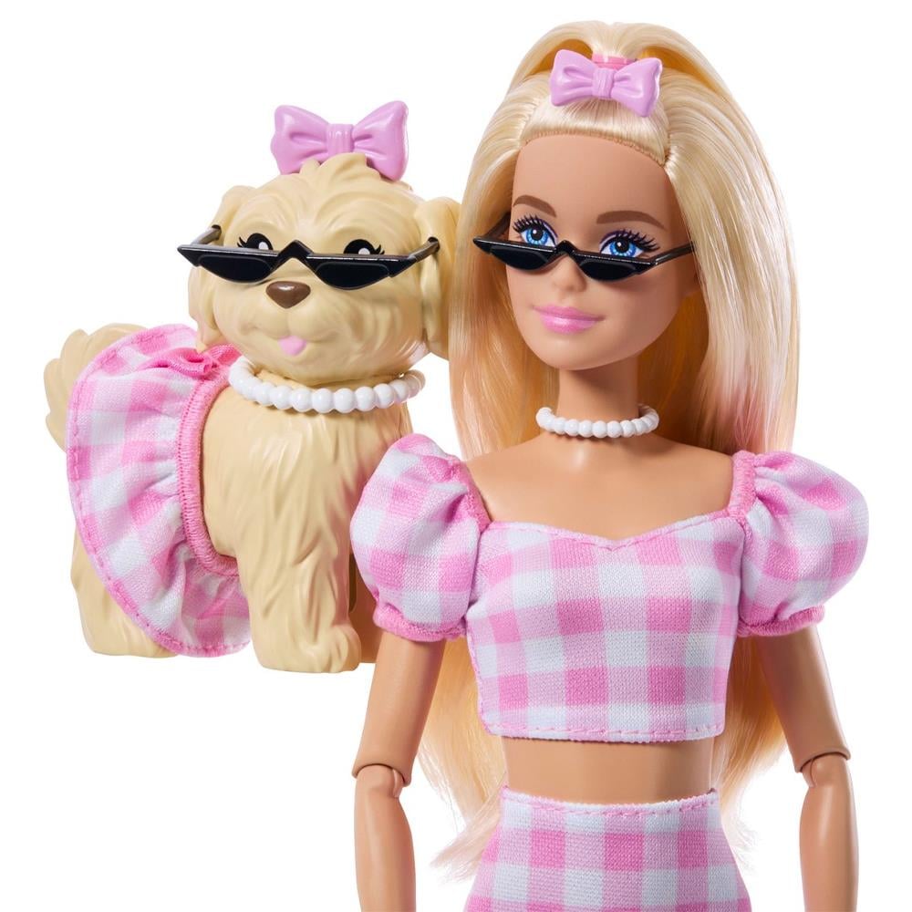 Barbie Gingham Giysili Köpekli Bebek 30 Cm JFP36