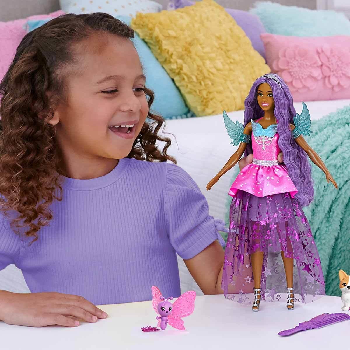 Barbie Sihirli Dokunuş Peri Masalı Elbiseli Bebekler HLC3