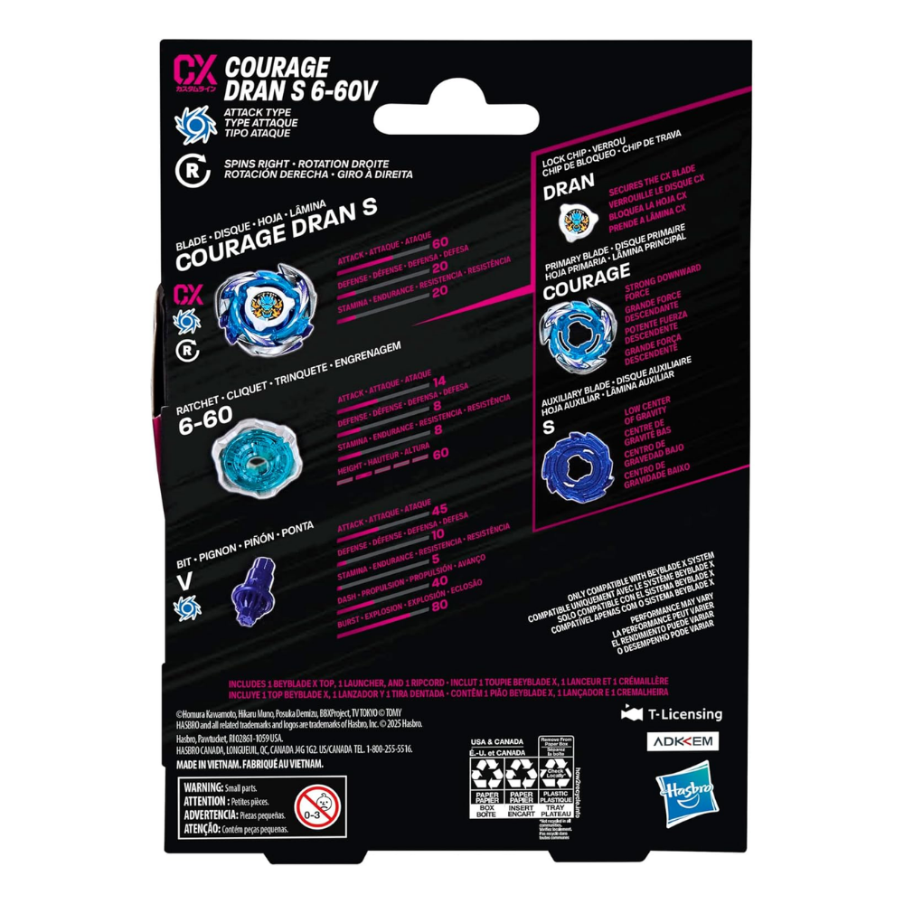 BEY25000 BEYBLADE 1LI SET CX C.DRAN S 6-60V-TP1677
