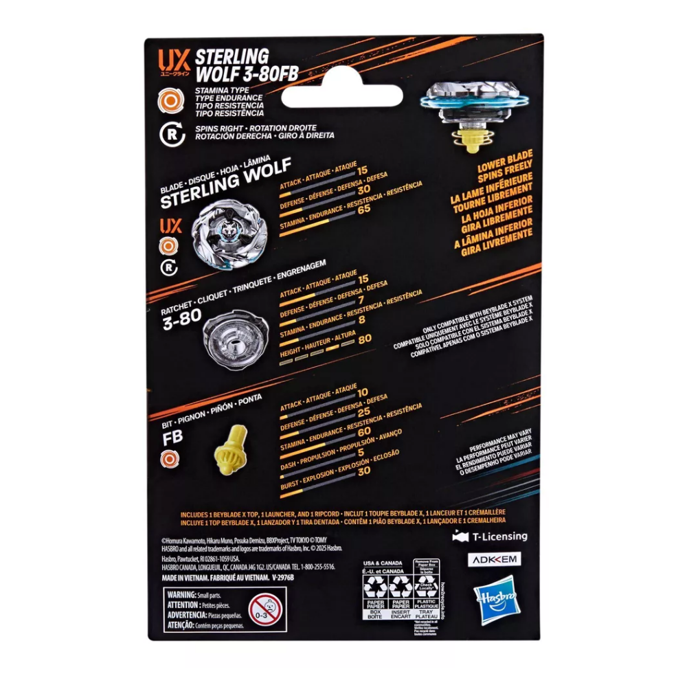 BEY26000 BEYBLADE 1LI SET UX S.WOLF 3-80FB-TP1674