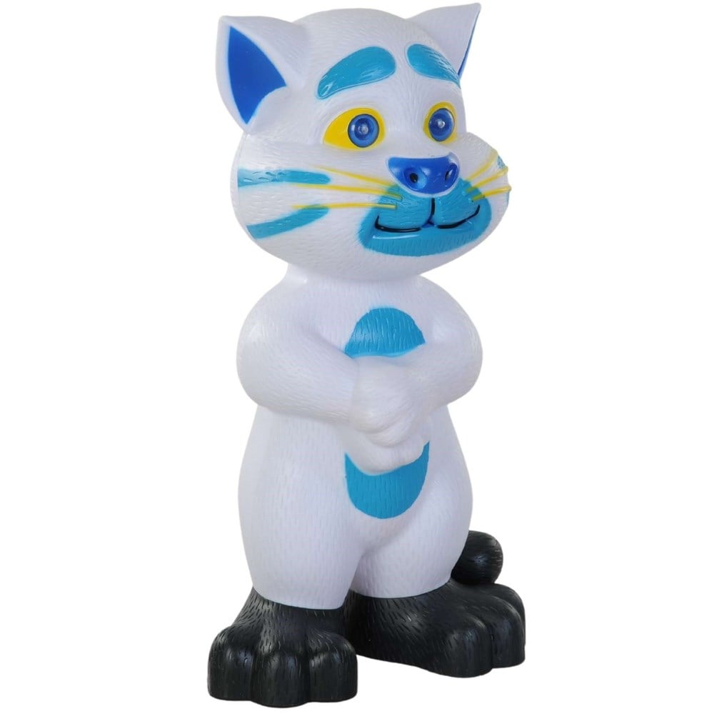 Beyaz Kayıt Yapan Işıklı Müzikli Kedi 30 Cm HY-013AE