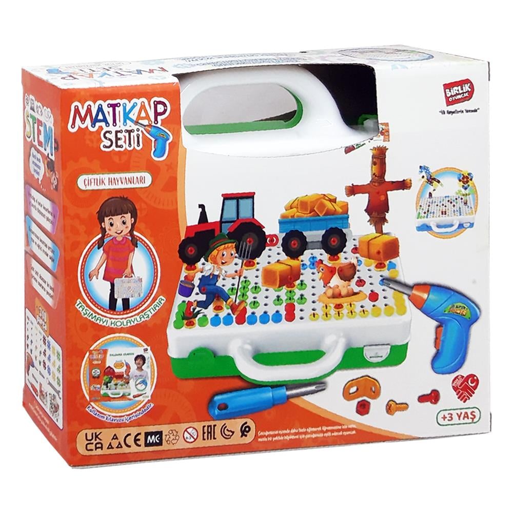 Birlik Oyuncak 3D Sistem Eğitici Matkap Seti Çiftlik Hayvanları URT014-002