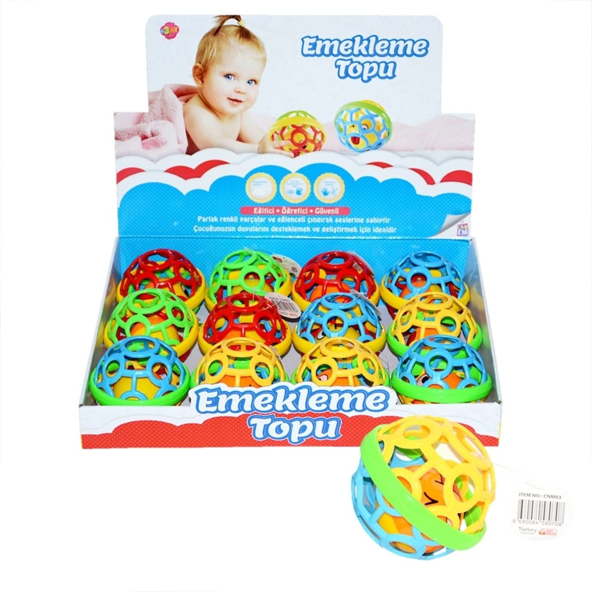 Can Oyuncak Eğitici Öğretici Güvenli Çıngıraklı Emekleme Topu