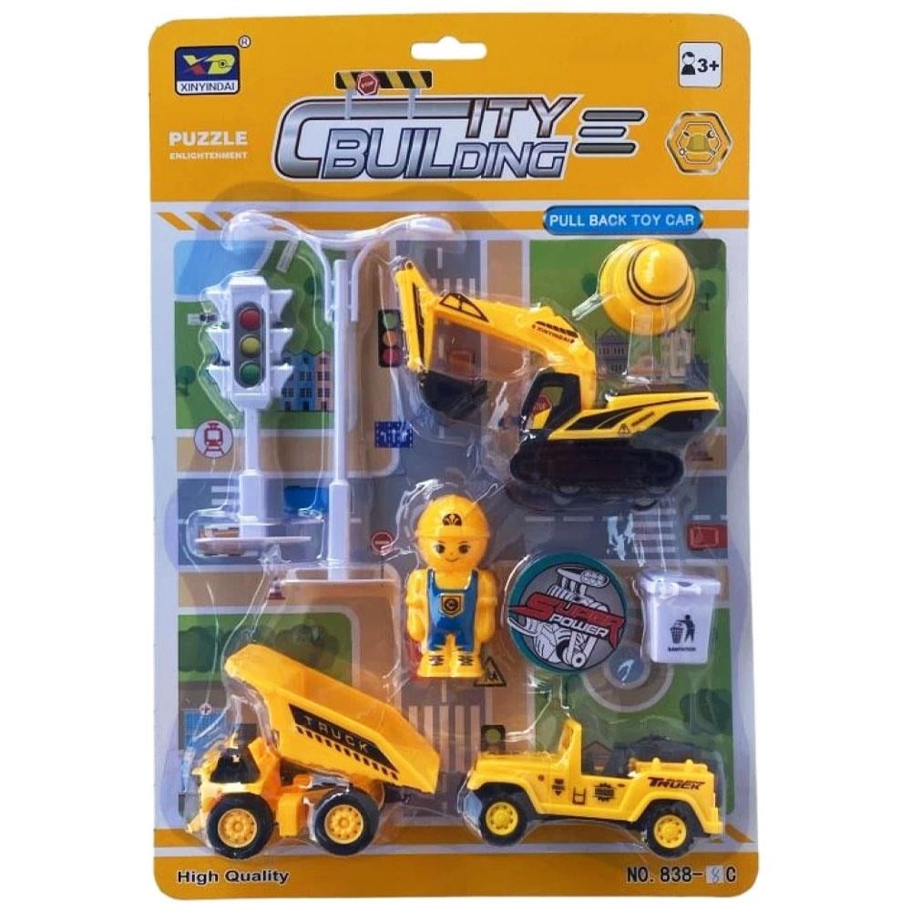 Canem Oyuncak Çekbırak İş Makinaları Seti 838-8C