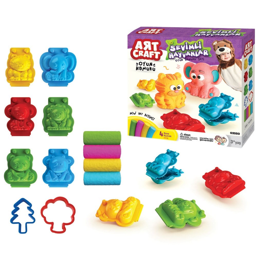 Dede Oyuncak 3D Hayvanlar Hamur Set 200 gr 03550