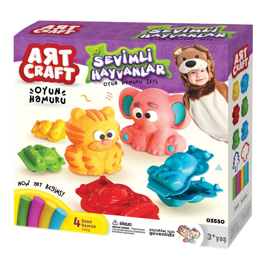 Dede Oyuncak 3D Hayvanlar Hamur Set 200 gr 03550