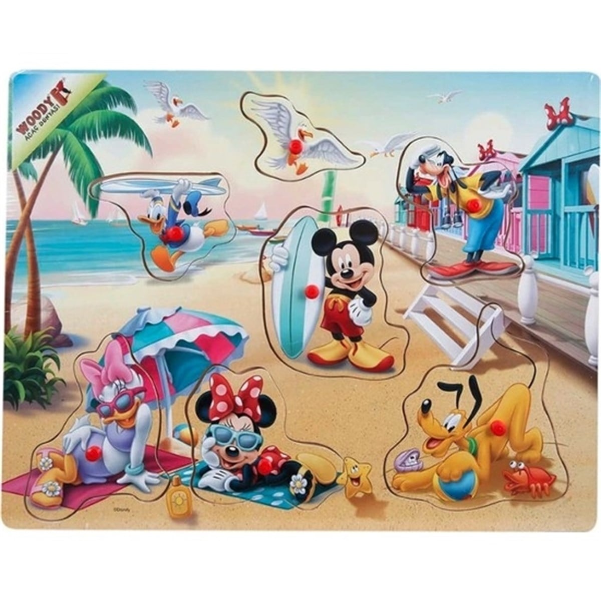 Disney Figürlü Raptiyeli Çocuk Puzzle Bultak Sunman 