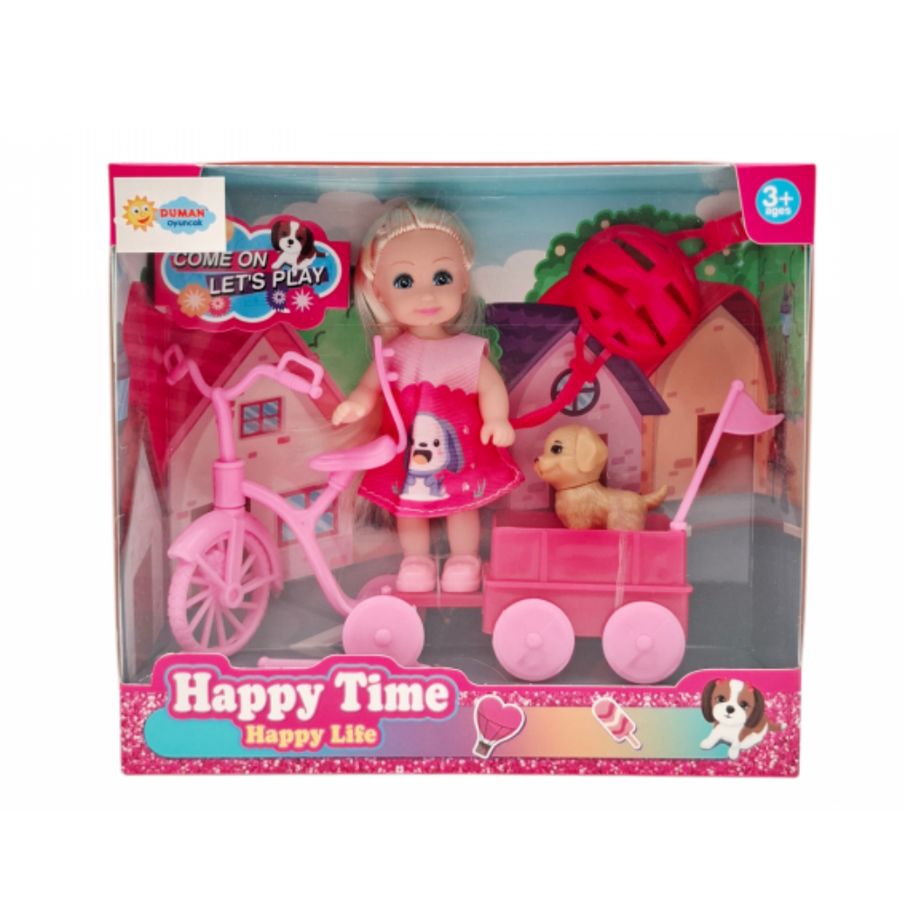 DMN978 KUT.12CM BISIKLET VE PUSETLI BEBEK