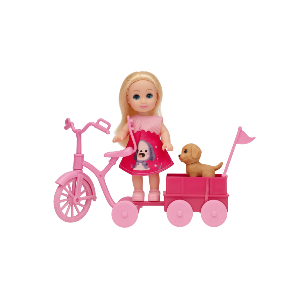 DMN978 KUT.12CM BISIKLET VE PUSETLI BEBEK
